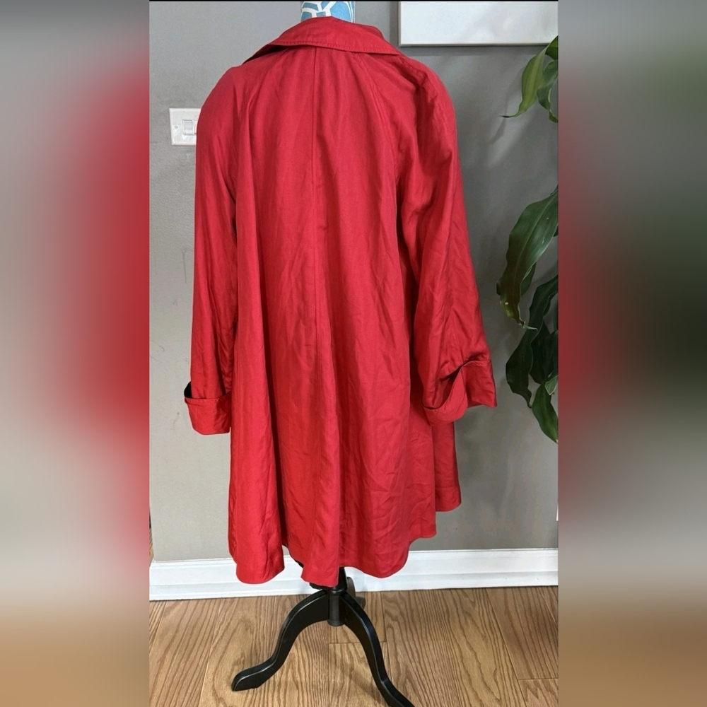 Dennis by Dennis Basso Red Swing Coat Women’s Sz Large - Picture 2 of 6